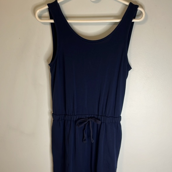 Lou & Gray Dress XS Navy Blue Dress Tank Style Pockets Drawstring Waistband - Picture 2 of 6